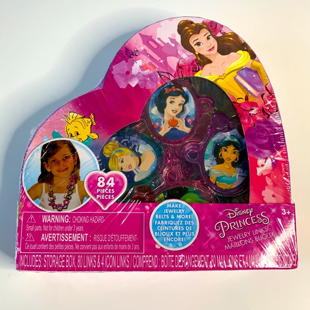 Disney Princess Jewelry Links 84 Pieces New, Sealed In Box